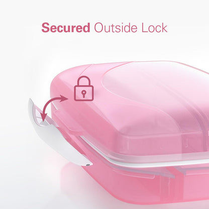 Side angle showing the durable metal hinge construction of the Barhon portable box