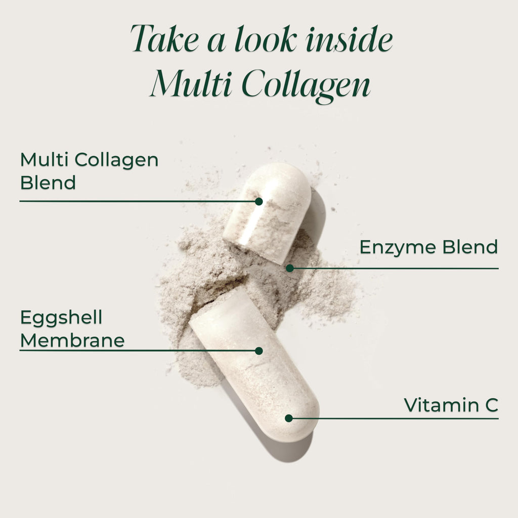 Hydrolyzed multi collagen peptides supplement with vitamin C bottle graphics
