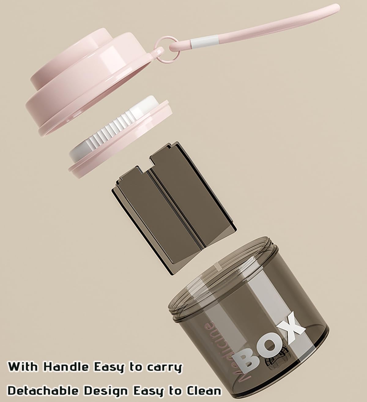 MURRI&MURRDI pocket pill dispenser demonstrating the flexible swivel wide openings