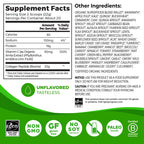 Orgain collagen powder container displaying the 20 grams grass fed collagen and Vitamin C nutrition label facts