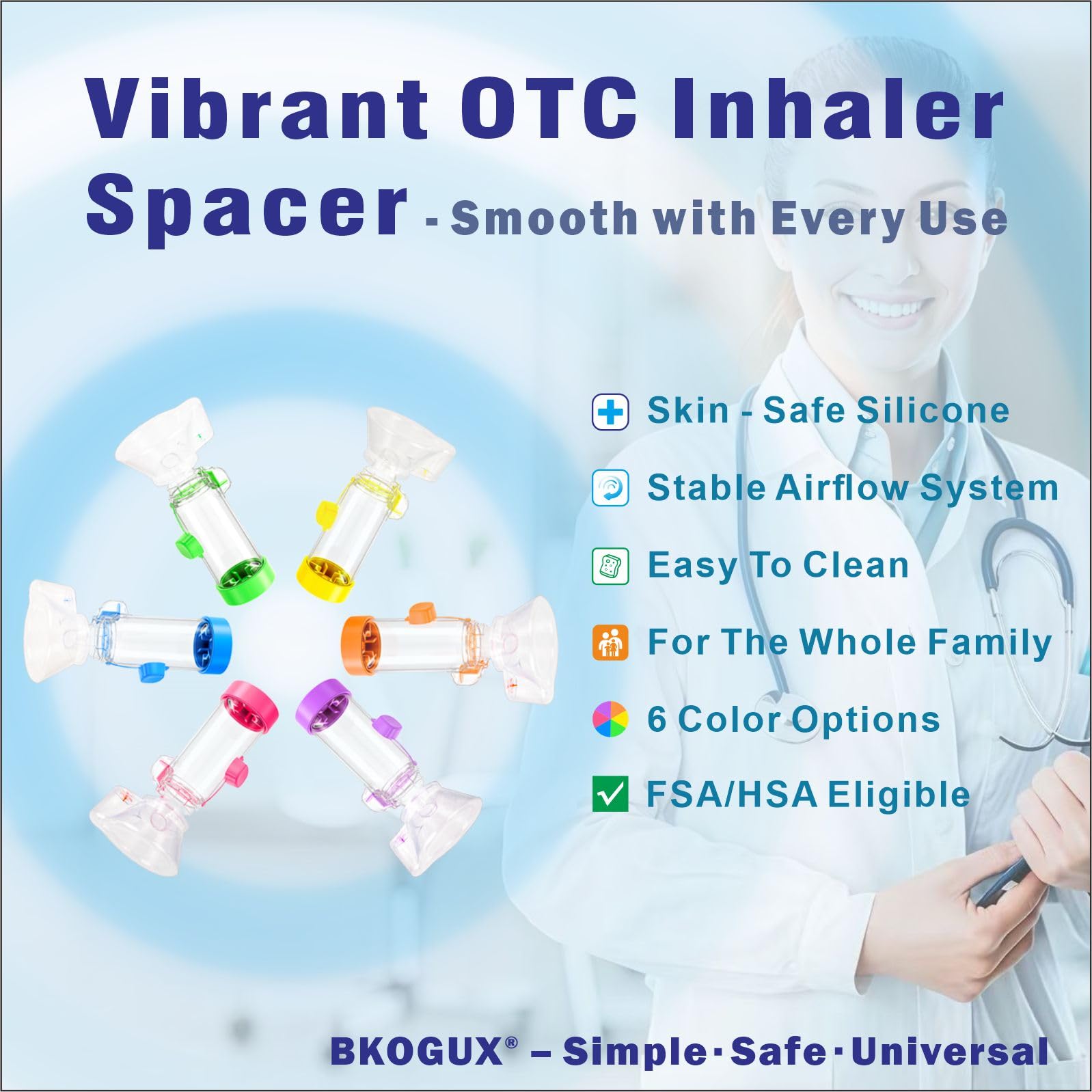 Pediatric valved holding chamber with attached soft silicone mask for kids respiratory care