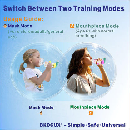 Authentic USA imported pediatric inhaler spacer packaging and product components view