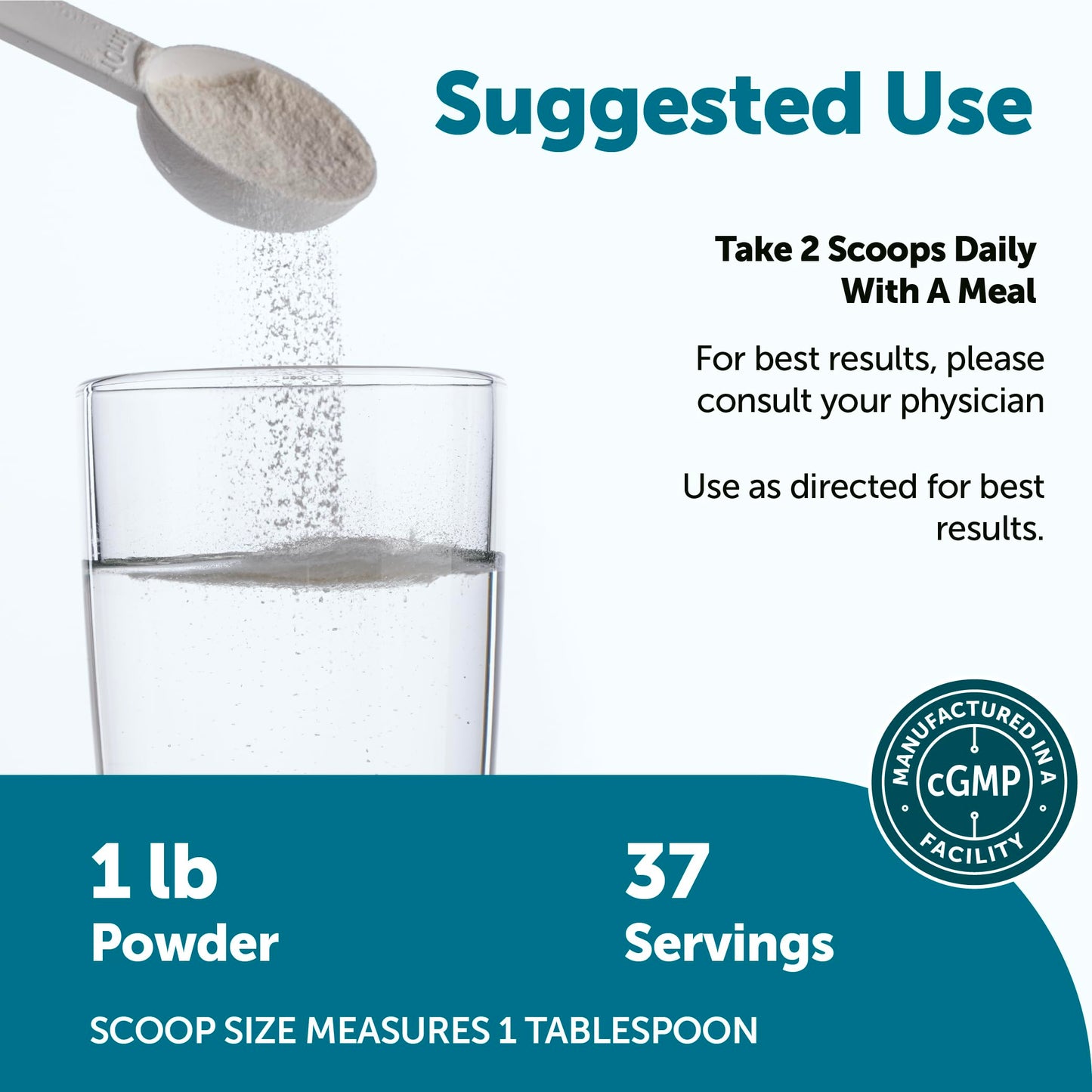 Type I marine collagen peptides powder container showing non GMO and gluten free certifications.