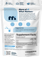 Pescatarian friendly unflavored marine collagen powder showing a close up of the fine texture.