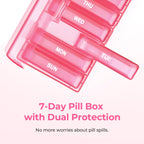 AUVON dual protection medication storage system displayed open to reveal the food grade BPA free interior construction