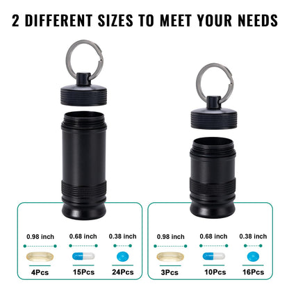 SOBAHIDO single chamber daily pill box medicine bottle organizer open with pills inside.