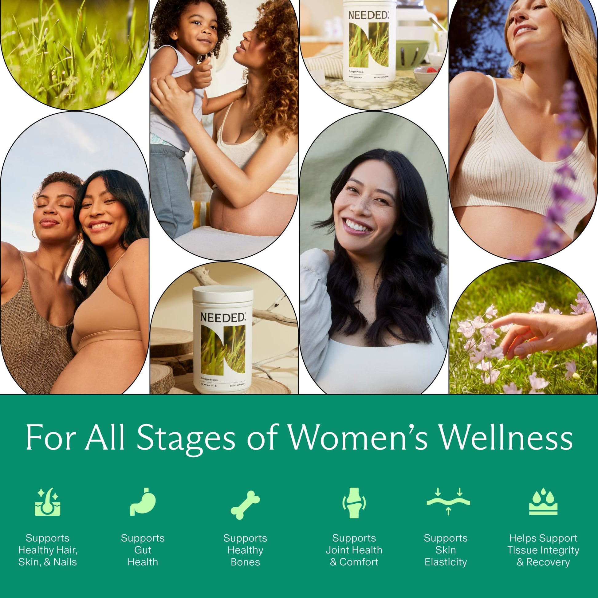 Authentic Needed unflavored collagen powder for pregnancy and postpartum wellness
