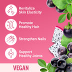 Force Factor vegan collagen booster tropical fruit flavor individually wrapped chews packaging.