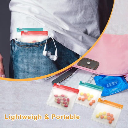 Anglecai multi purpose storage pouches holding small jewelry pieces and daily pills