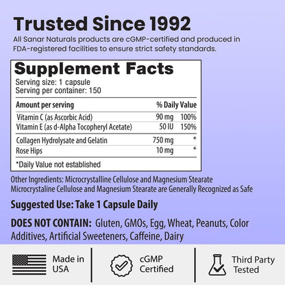 Sanar Naturals premium collagen wrinkle formula for reduction of fine lines