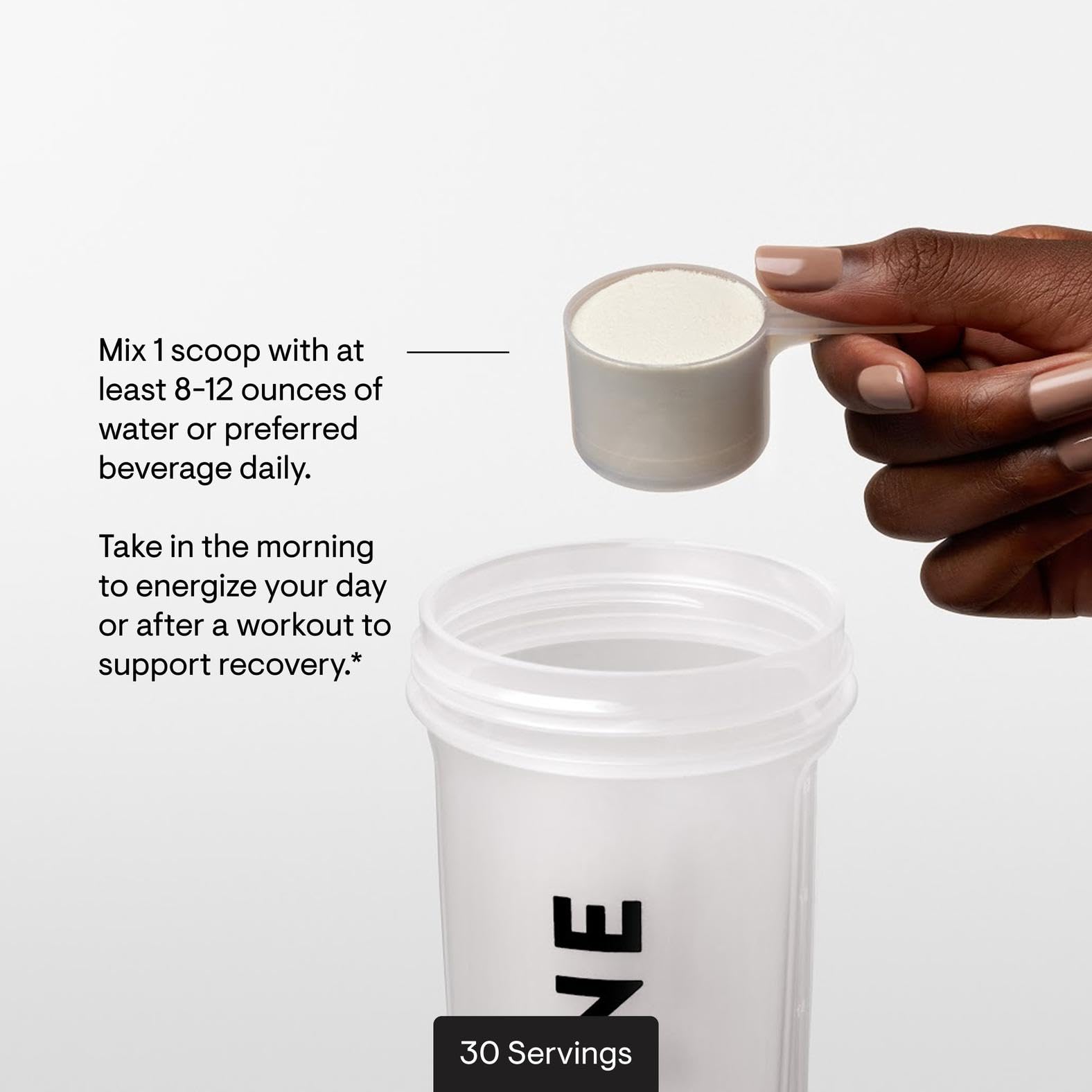 Side profile of Thorne cellular support collagen powder highlighting nicotinamide riboside benefits