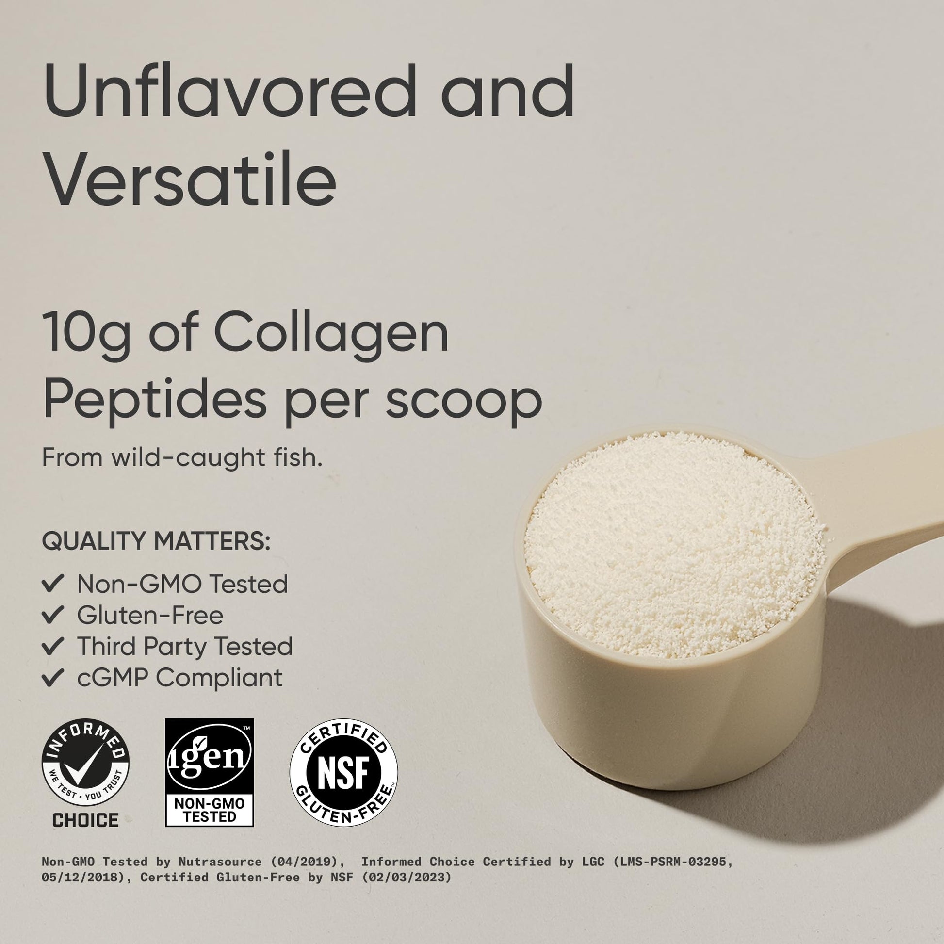 Premium unflavored hydrolyzed fish collagen powder supplement for skin health.