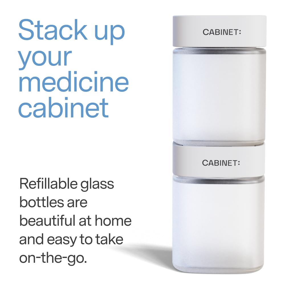 Eco friendly glass apothecary jars for prescription pill storage organization