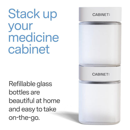 Eco friendly glass apothecary jars for prescription pill storage organization