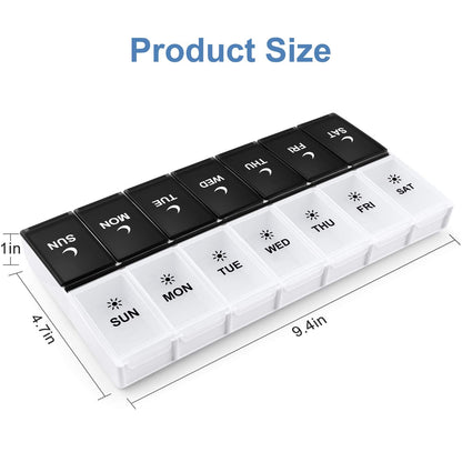 DANYING twice a day prescription planner highlighting high-end silk printed weekday labels
