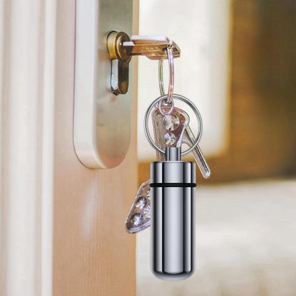 Four independent aluminum pocket medicine boxes with sturdy key rings for daily organization