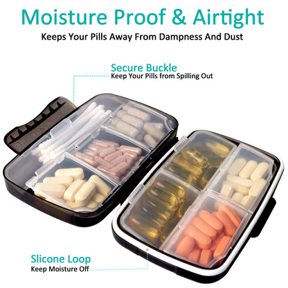 Moistureproof medication storage box showing the protective sealing ring close up