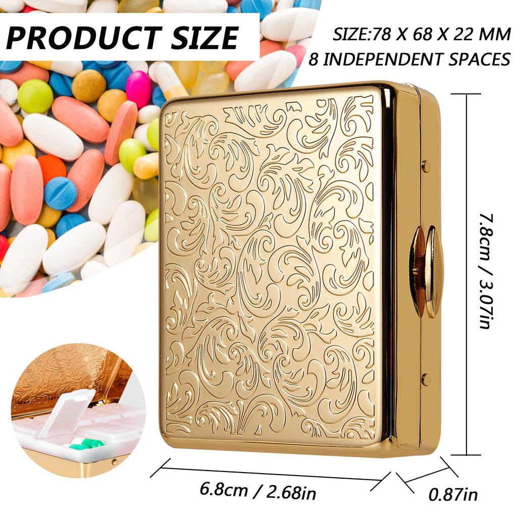 EYIWEITING weekly medicine container open view displaying eight separate BPA-free plastic compartments