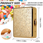 EYIWEITING weekly medicine container open view displaying eight separate BPA-free plastic compartments