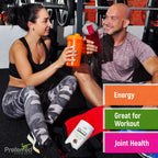 Preferred Elements medium chain triglycerides oil infused collagen powder container with non GMO indicators.