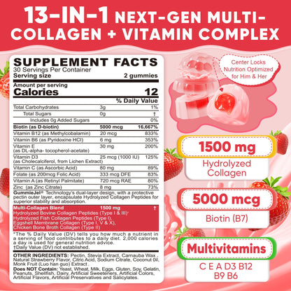 LILICARE hydrolyzed collagen gummies showing the dual layer liquid filled center design.