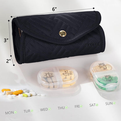 BAGSFY water resistant premium medicine organizer set showcasing the secure magnetic closure detail