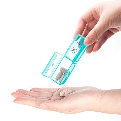 BUG HULL Weekly Pill Holder side view showcasing the durable premium BPA-free plastic material construction