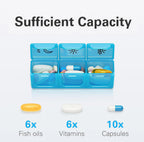 BUG HULL large medication planner showing a single removable color coded daily case