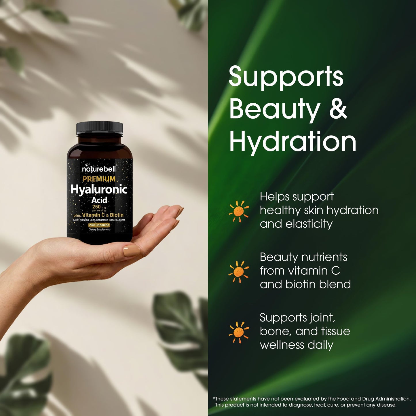 NatureBell Hyaluronic Acid 250mg USA Imported Packaging