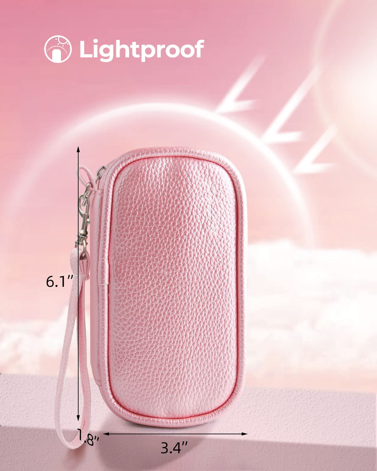 AMOOS moistureproof supplement organizer highlighting the durable premium zipper closure