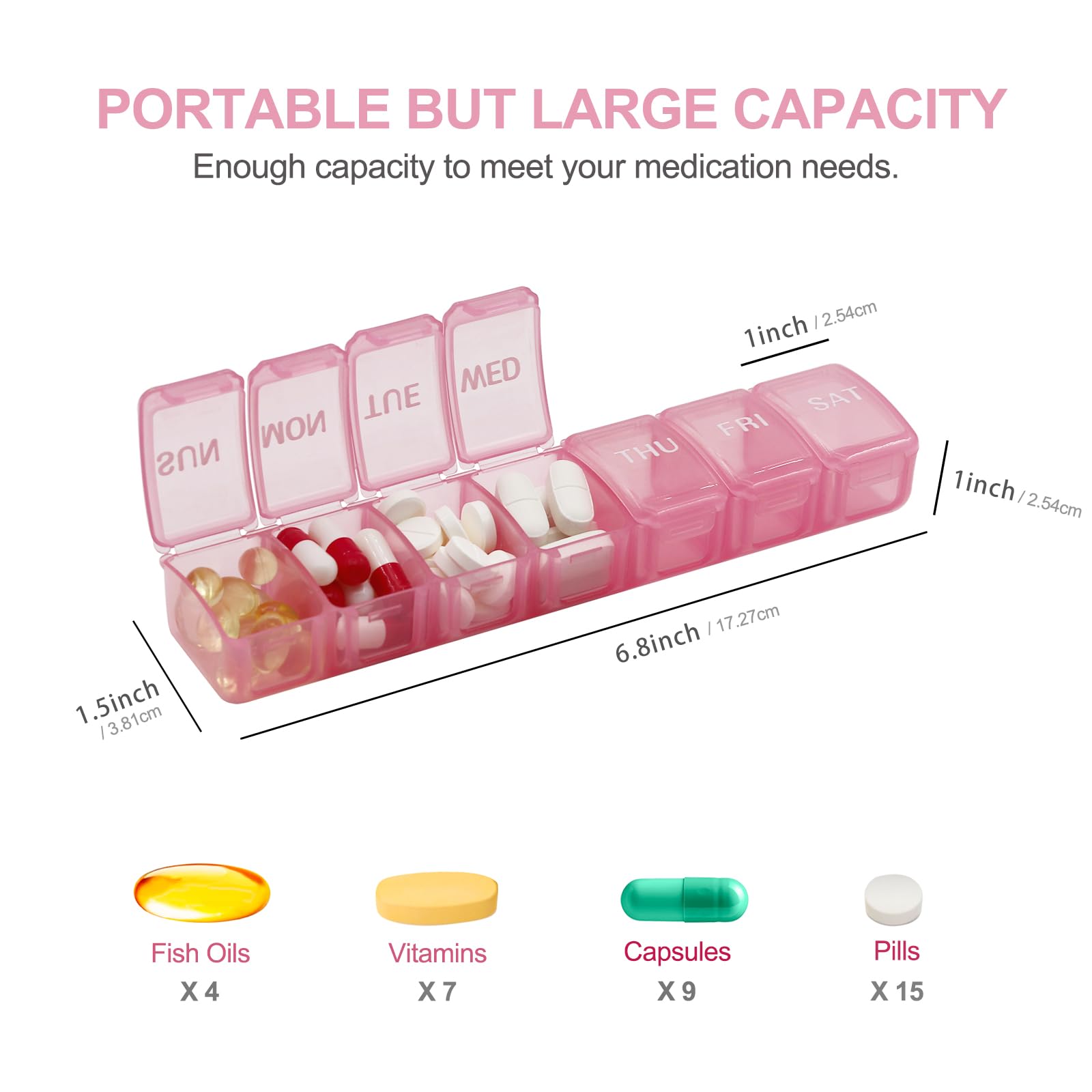 GIIYAA extra large daily medicine box being packed into a travel bag