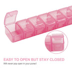 GIIYAA clear lid 7 day medicine container showing uppercase bold weekday labels