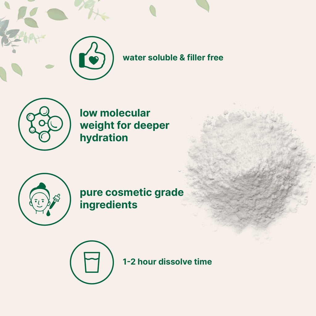 DIY facial serum preparation with hyaluronic acid powder