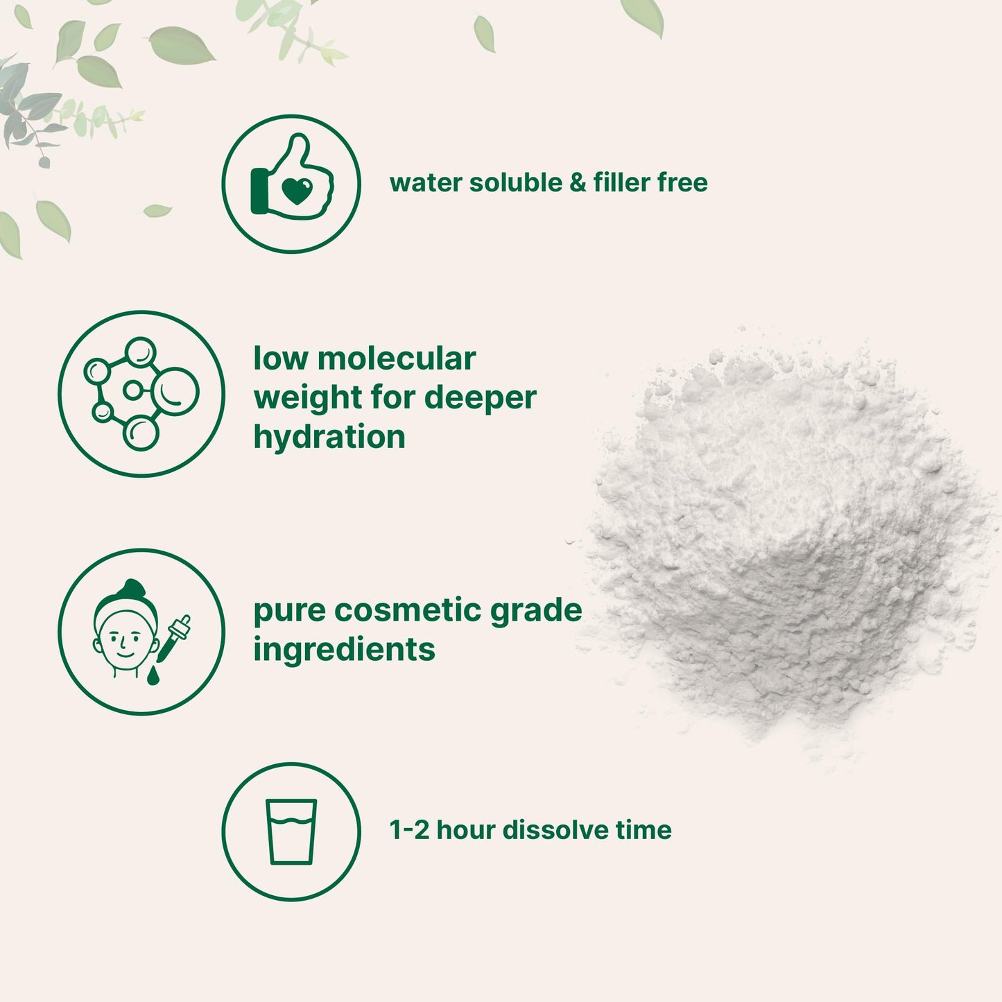 Micro Ingredients Hyaluronic Acid Serum Powder vegan and gluten free label