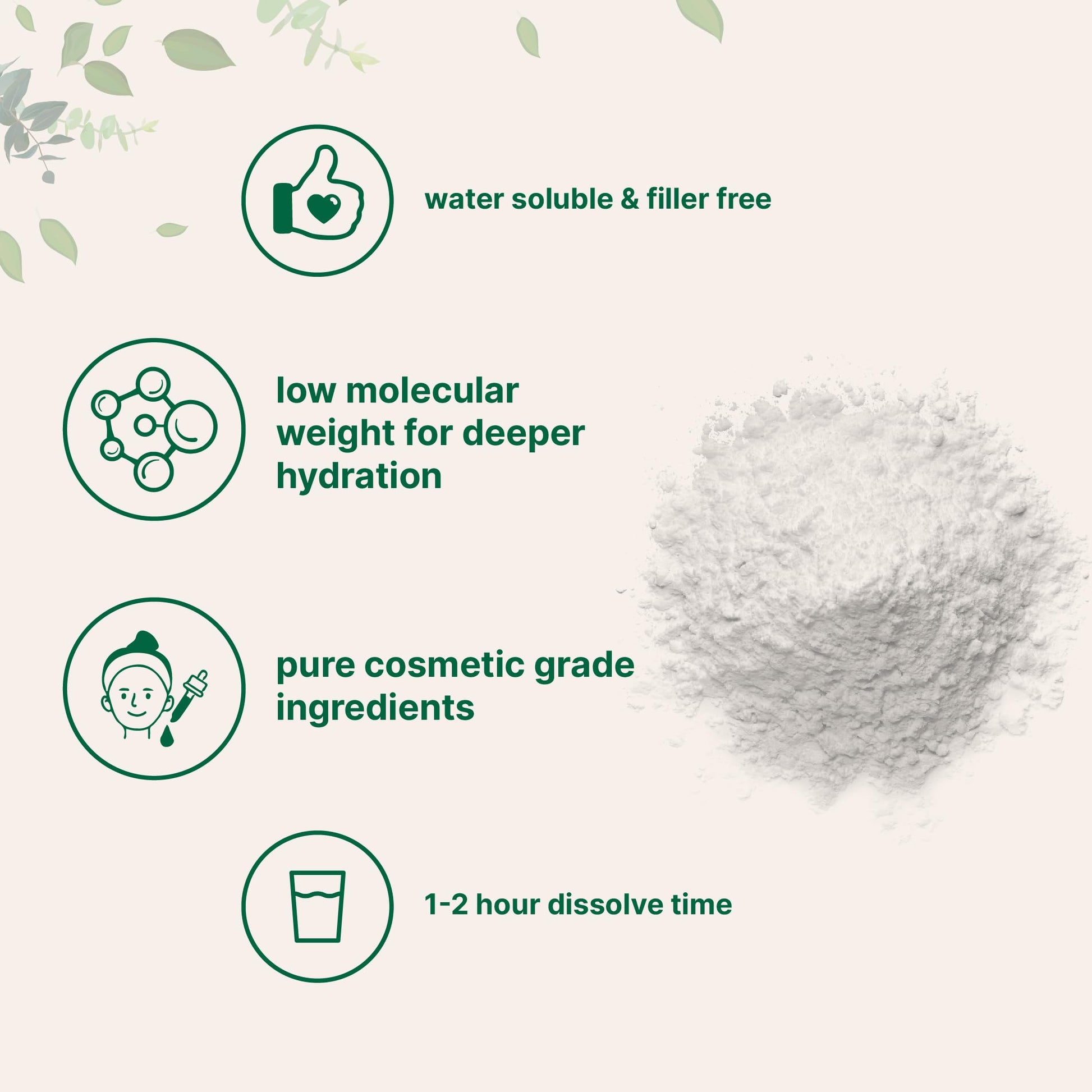 Micro Ingredients Hyaluronic Acid Serum Powder vegan and gluten free label