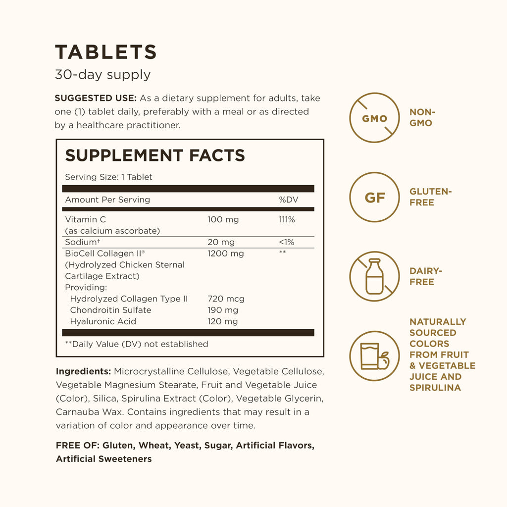 Solgar Collagen Hyaluronic Acid Complex supplement bottle label details
