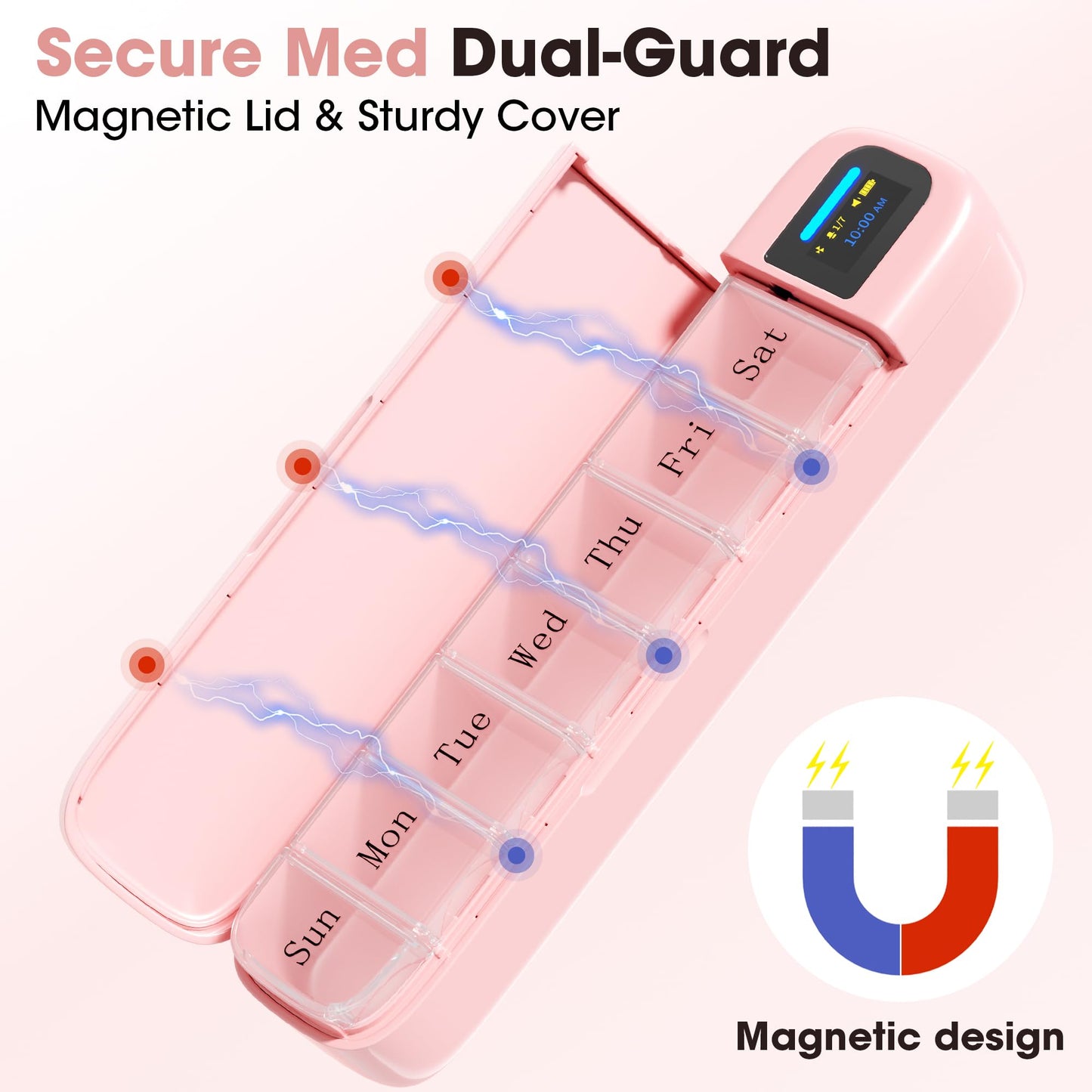 Daviky smart medicine reminder with digital Bluetooth connectivity settings