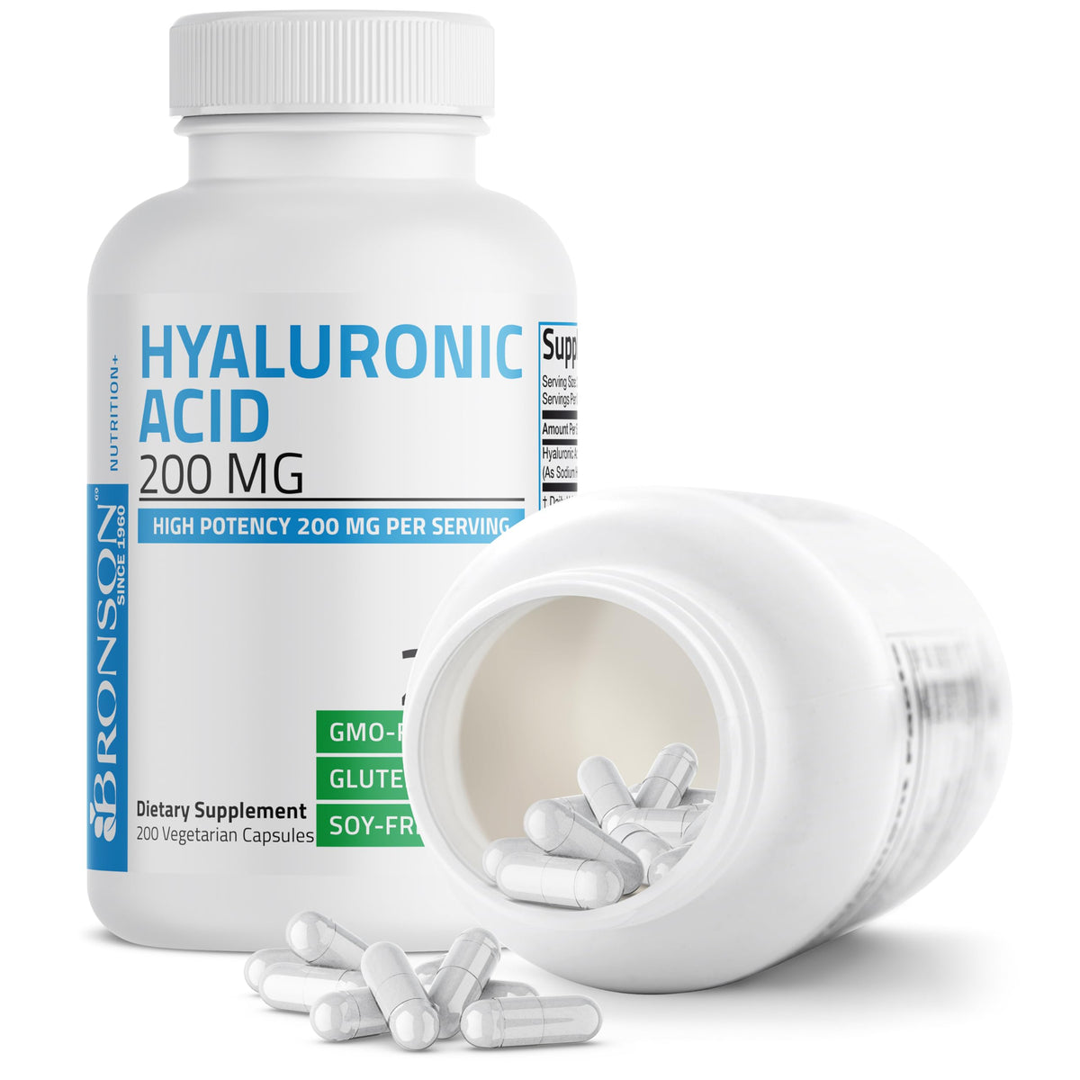 Bronson Hyaluronic Acid 200 mg bottle with cap
