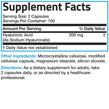 Bronson Hyaluronic Acid 200 Count Package Flat Lay