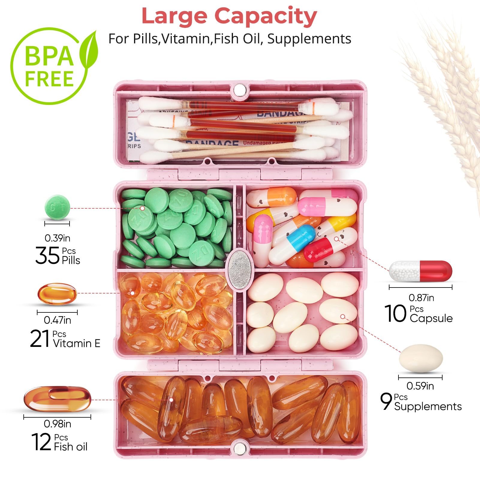 Zentiky portable medicine container open showing interior compartments