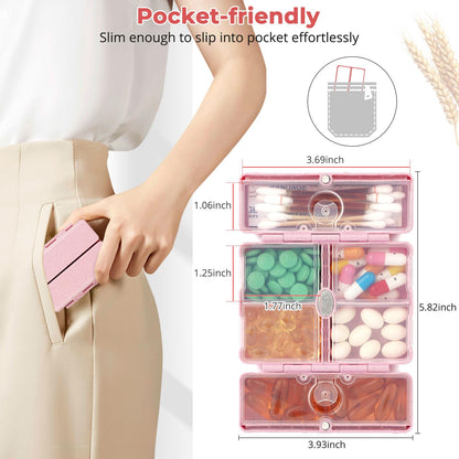 Zentiky foldable arthritis friendly pill holder pocket placement demonstration