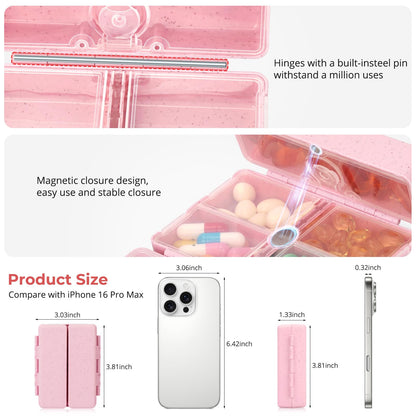 Zentiky travel supplement case storing fish oil capsules and bandages