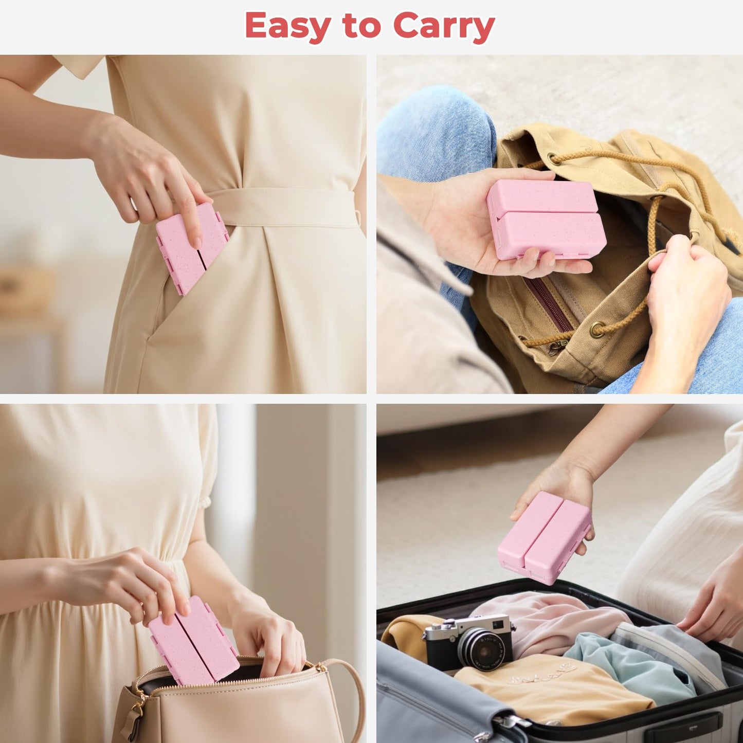 Zentiky eco friendly rice husk material pill box showing durable steel hinges