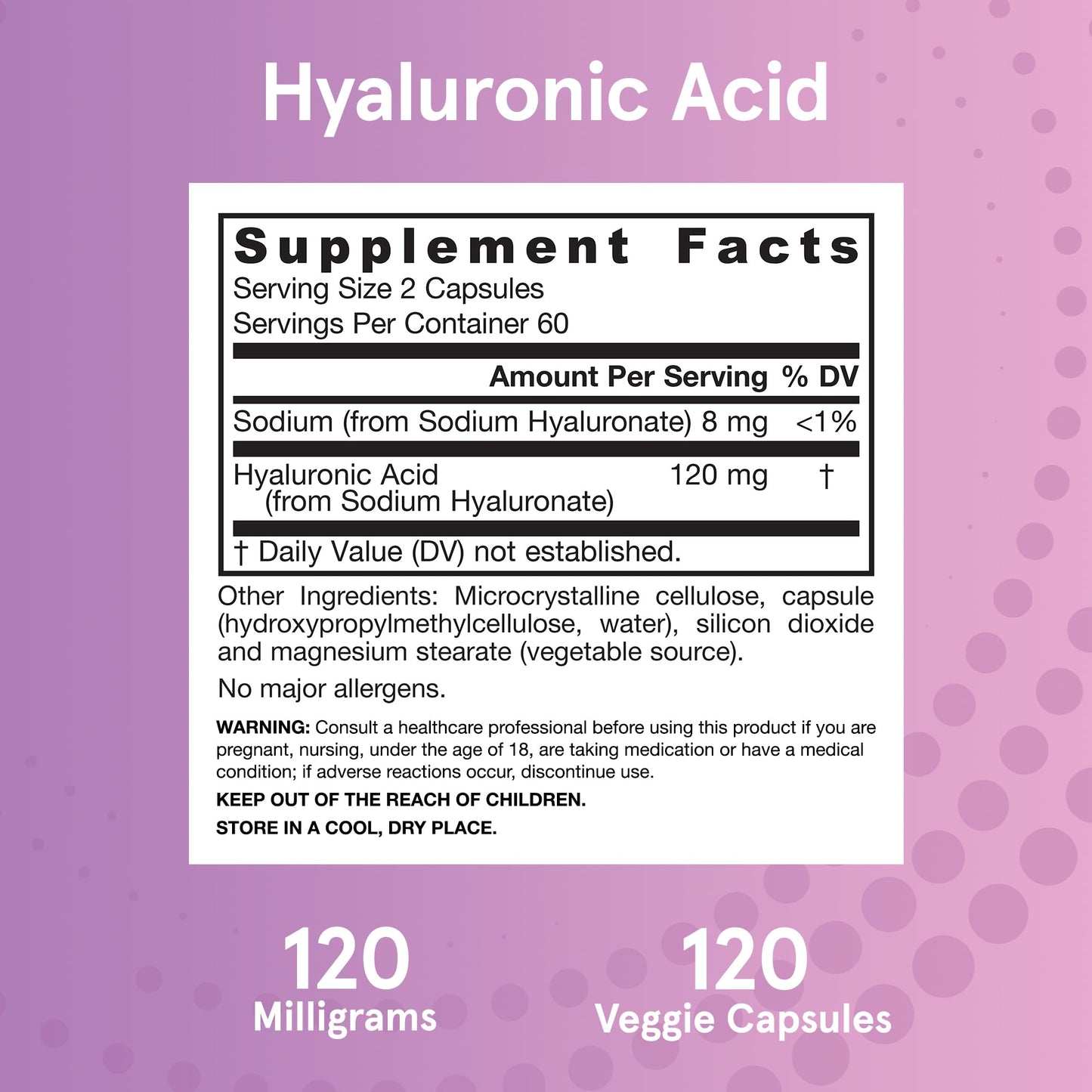 Jarrow Formulas Hyaluronic Acid Veggie Capsules Close Up