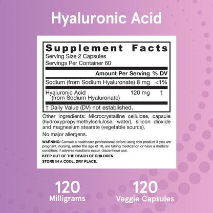 Jarrow Formulas Hyaluronic Acid Veggie Capsules Close Up