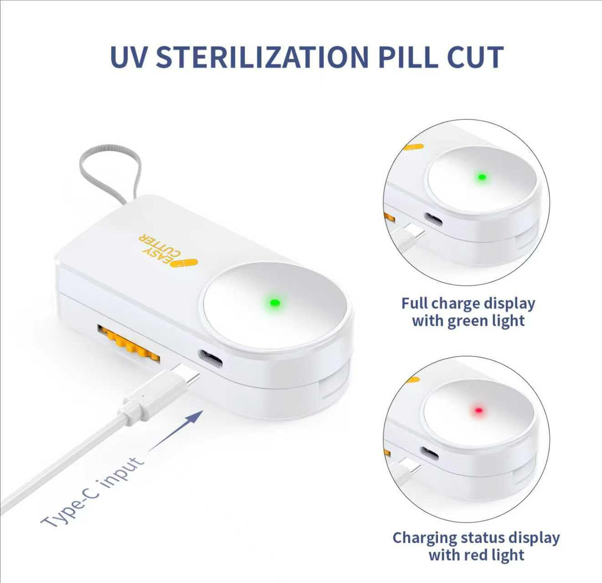 ViLoSa travel pill box with the detachable washable compartment separated for easy cleaning and maintenance.