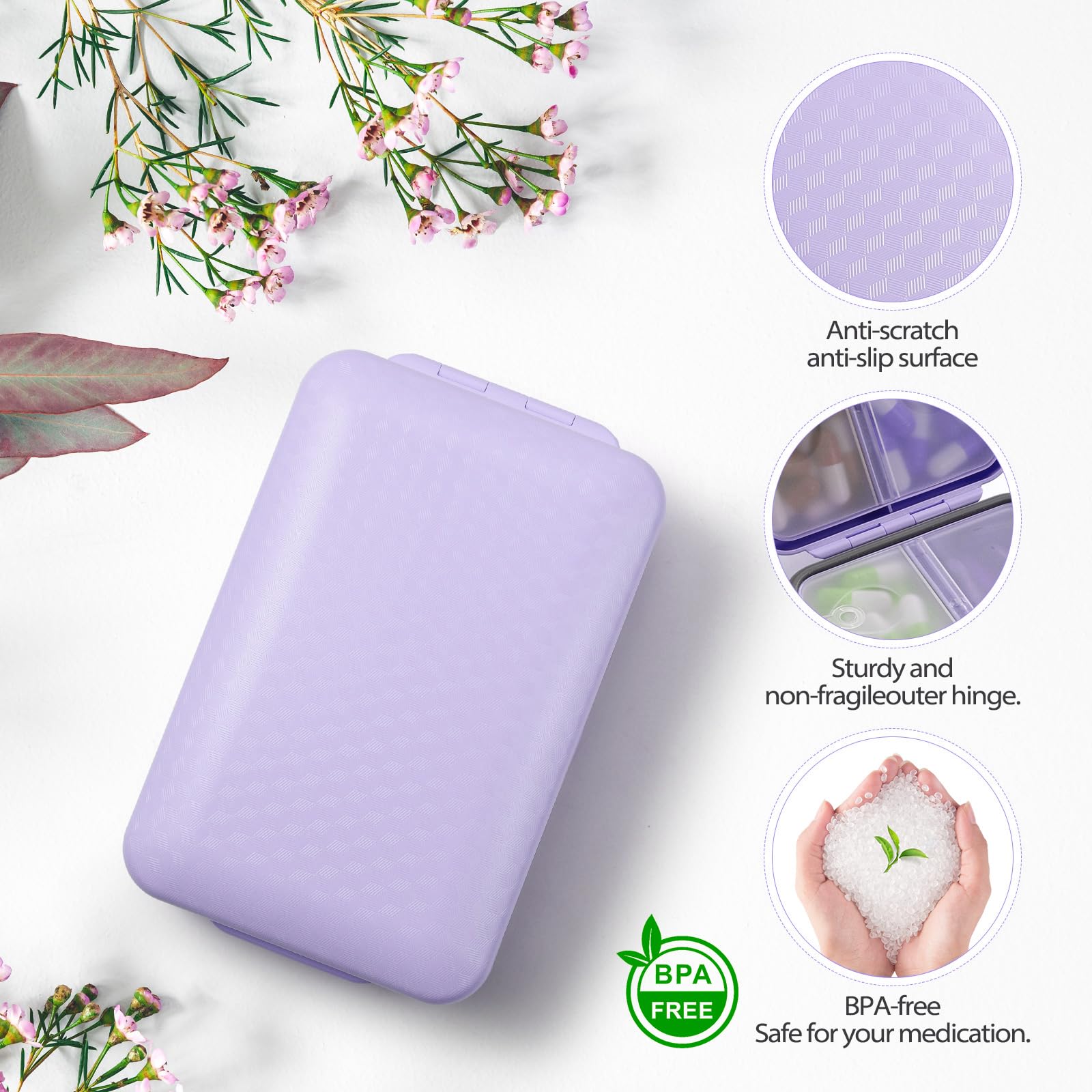 OUVBTX portable vitamin container demonstrating the secure magnetic lock system that prevents accidental spills