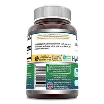 Amazing Nutrition Hyaluronic Acid Non-GMO Capsules Back View