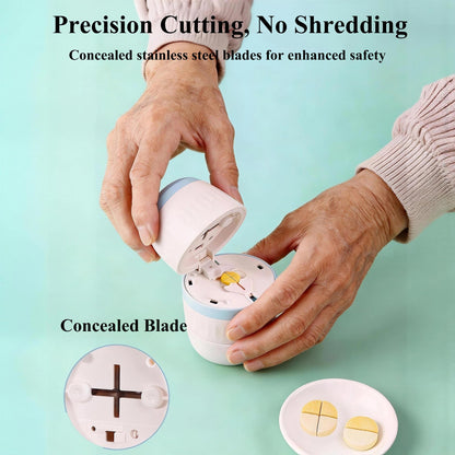 LAUHUW medicine crusher base displaying the screw thread grinding system
