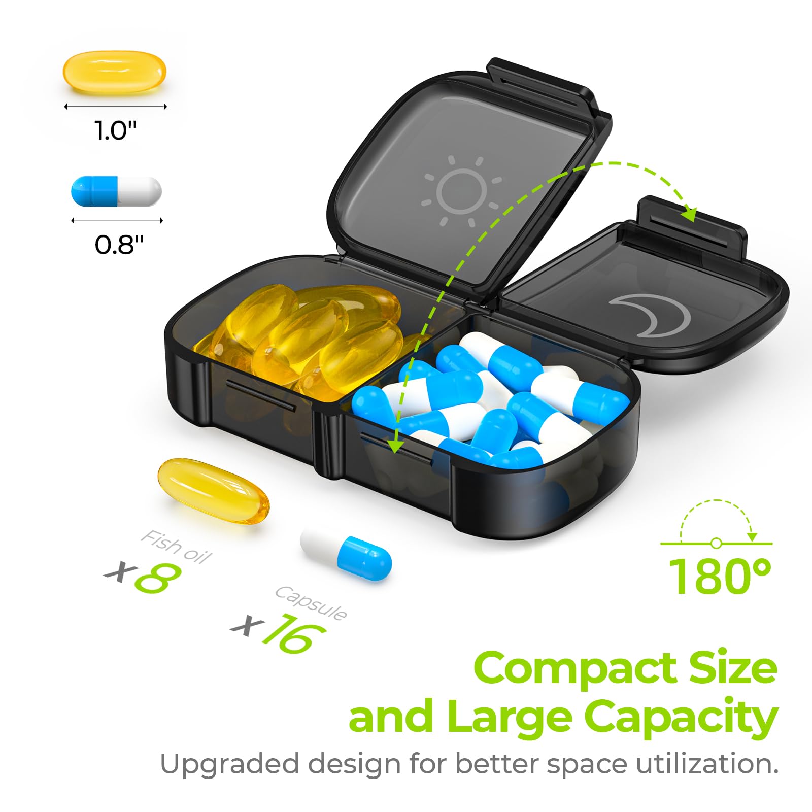 AUVON 7 day travel pill box showing seven individual daily containers